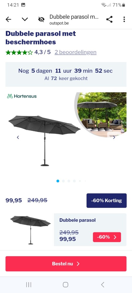 Dubbele parasol Hortensus