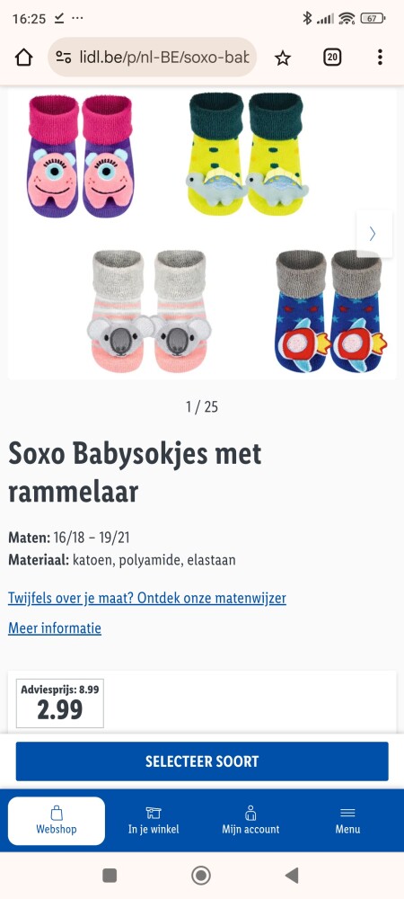 Babysokjes met rammelaar voor 2,99€!
