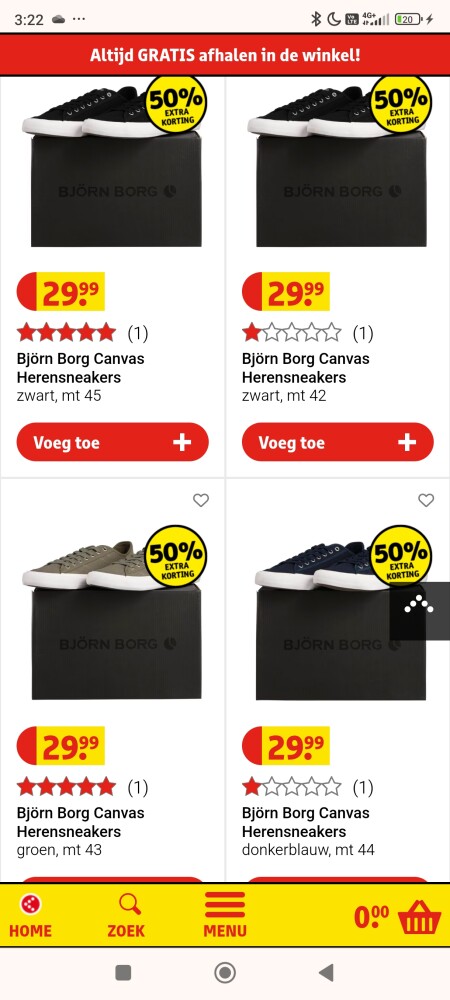 Bjorn borg sneakers voor 15€!