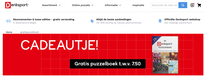 Gratis denksport puzzelboekje