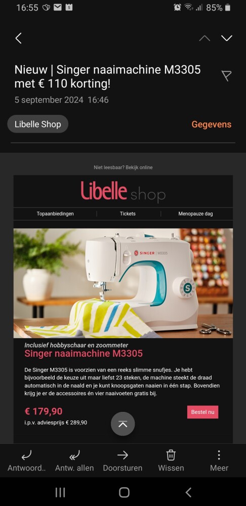 Singer naaimachine M3305