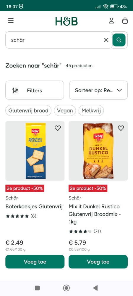 Schär 2e halve prijs