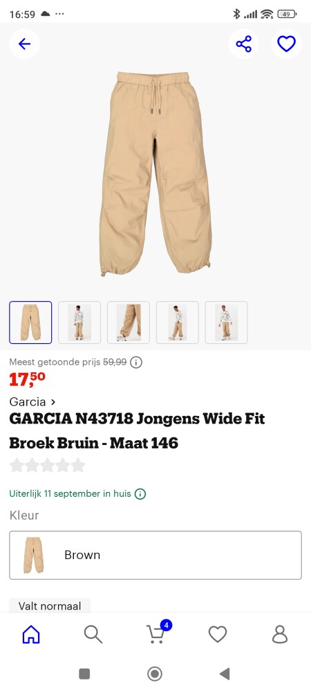 Garcia broek wide fit voor jongens