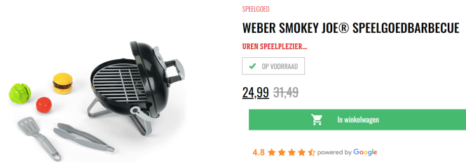 -21% Weber Smokey Joe® speelgoedbarbecue 🥩🍗