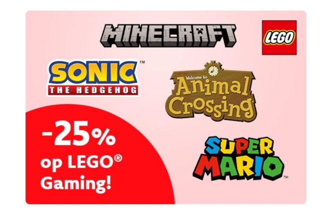 25% korting op Lego Gaming