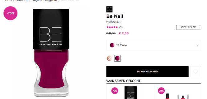 💄 -70% op make-up items van BE Creative bij ICI Paris XL 💅