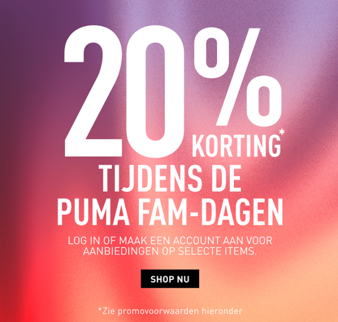 -20% op geselecteerde artikelen voor Puma-leden 👟