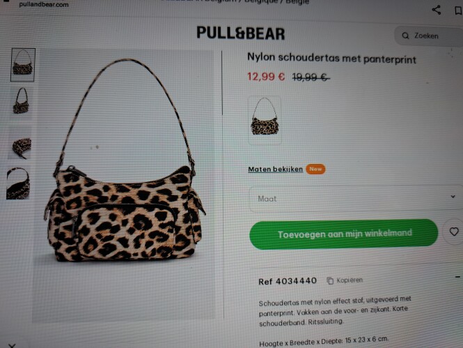 Nylon schoudertas met panterprint -35%