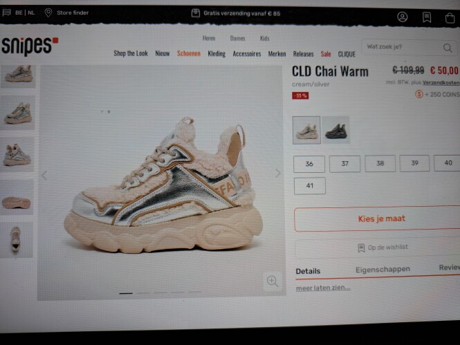 Cld cha warm buffalo nu €50 bij snipes