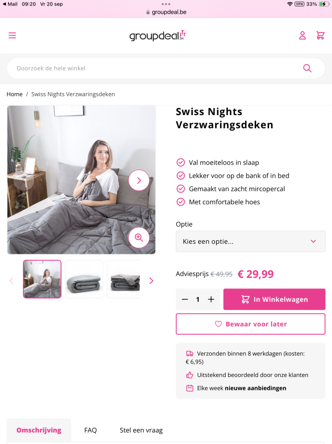 Verzwaringsdeken