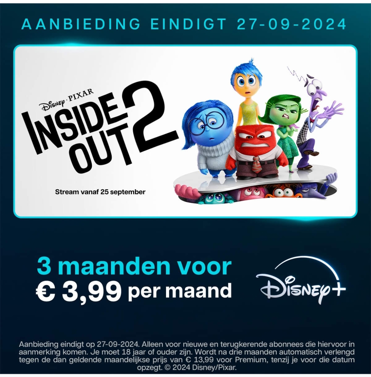 Geniet 3 maanden van Disney+ voor slechts € 3,99 per maand.