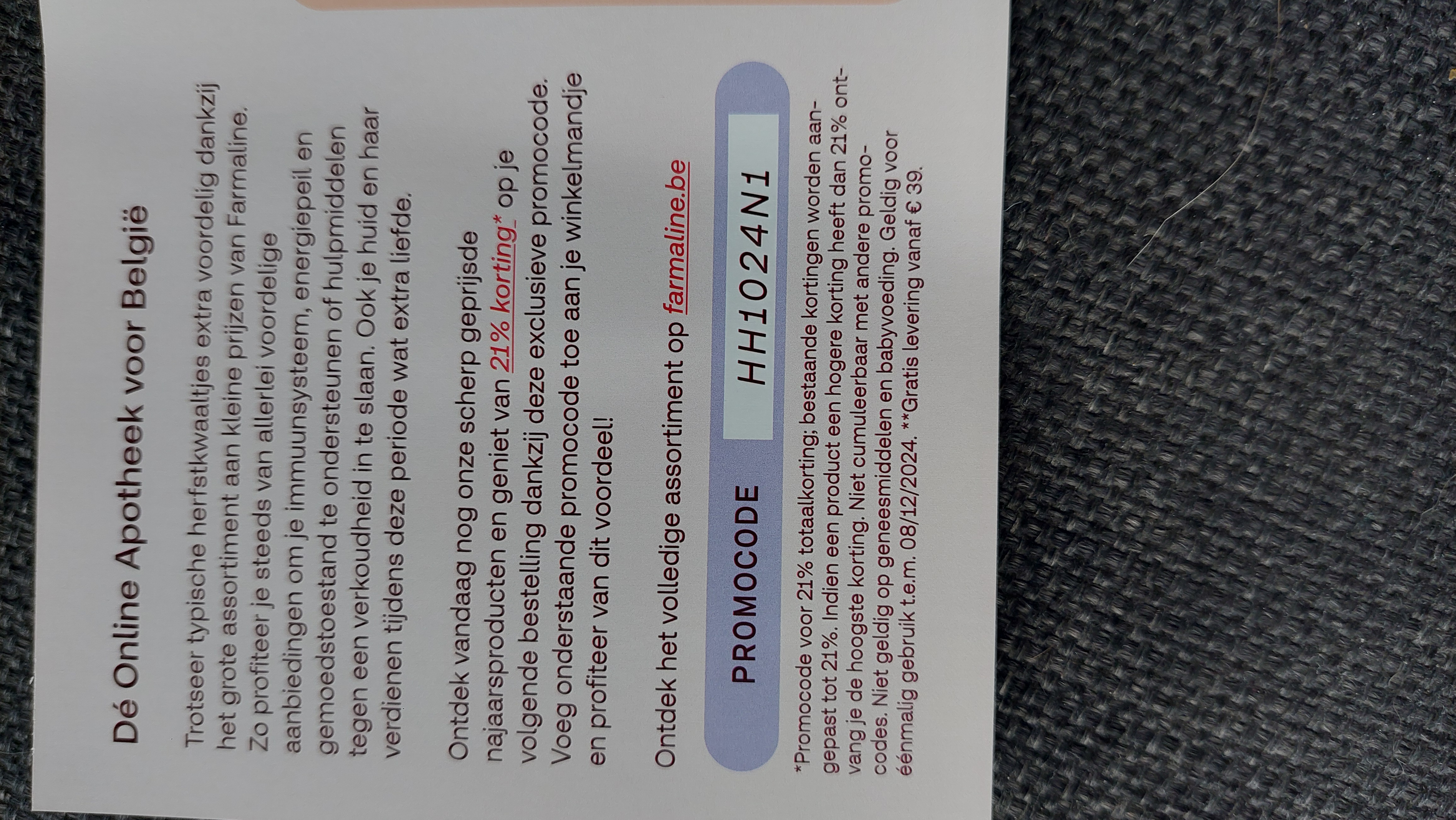 21% korting bij Farmaline