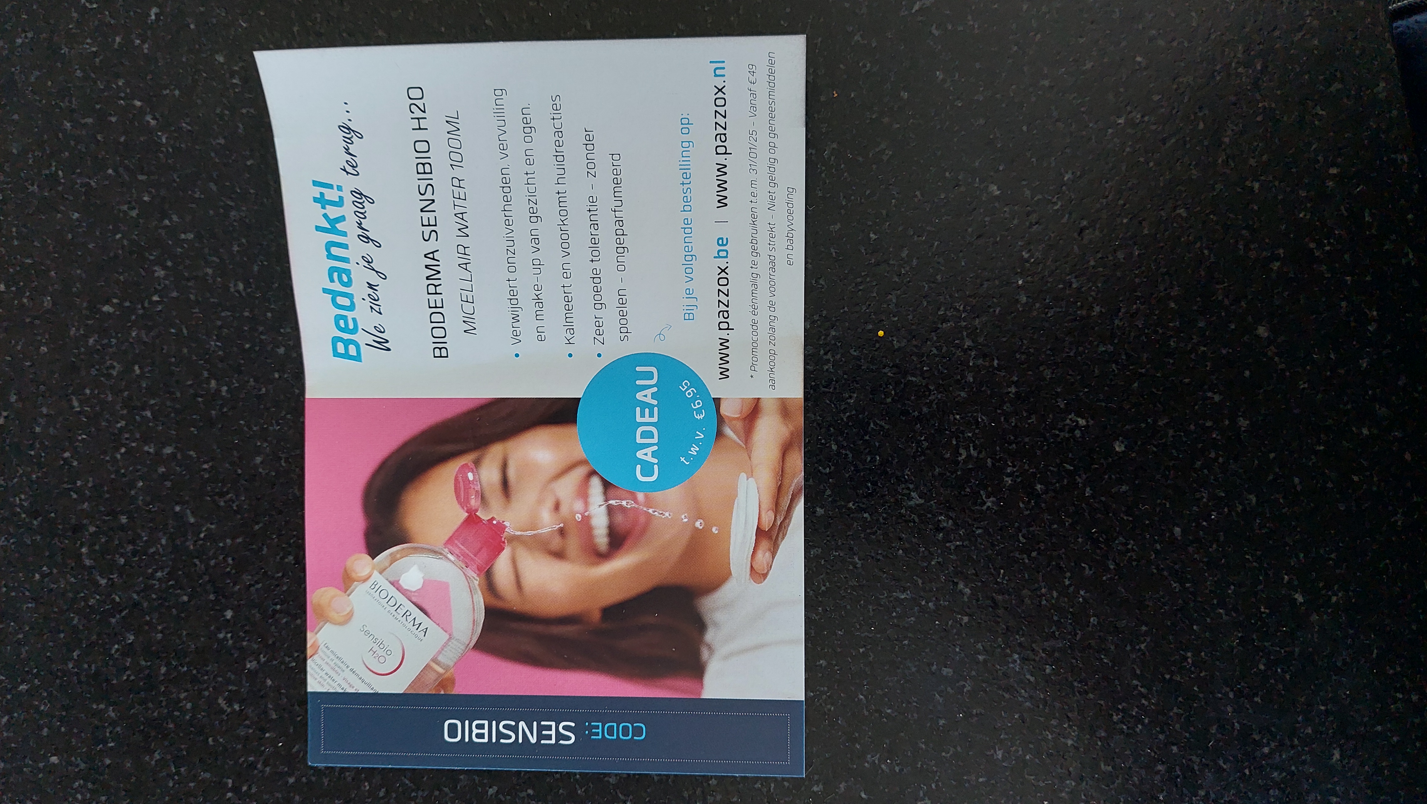 Micellair water cadeau bij Pazzox
