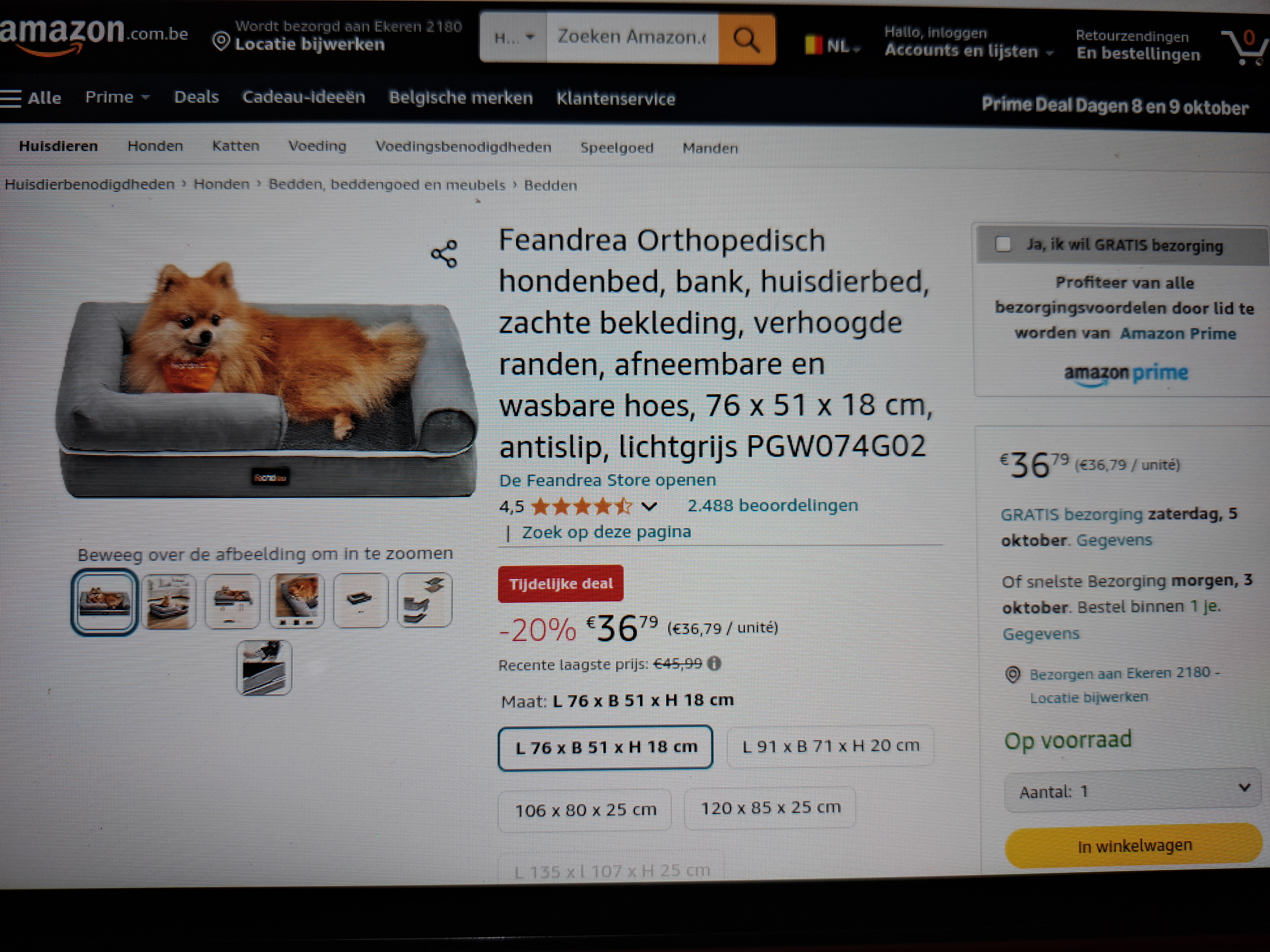 Hondenbank nj €36,79 bij amazon