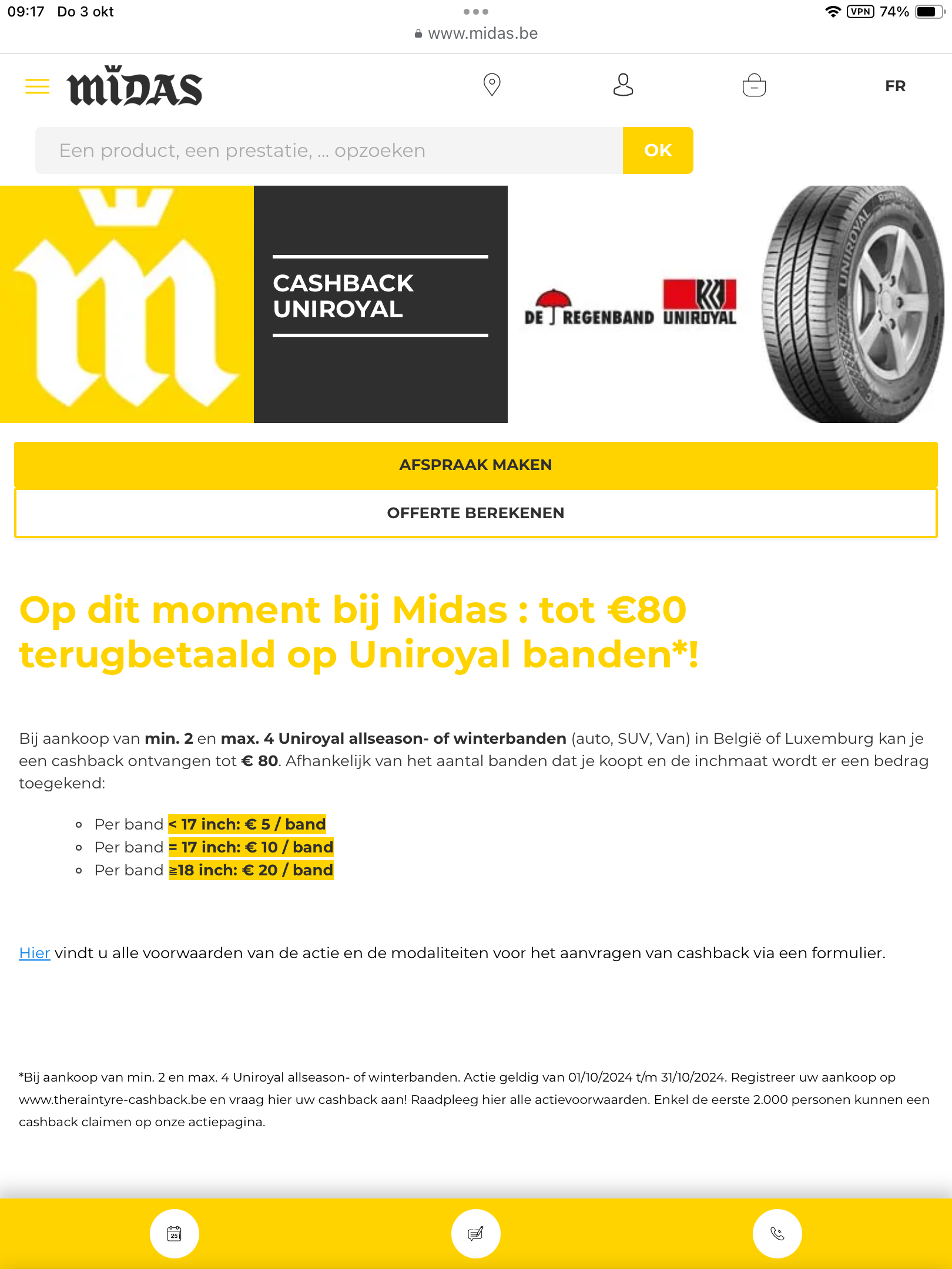 Autobanden uniroyal