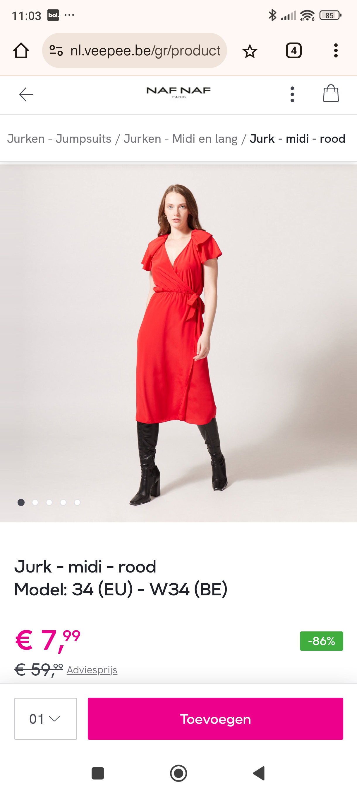Naf naf jurk voor 7,99€!