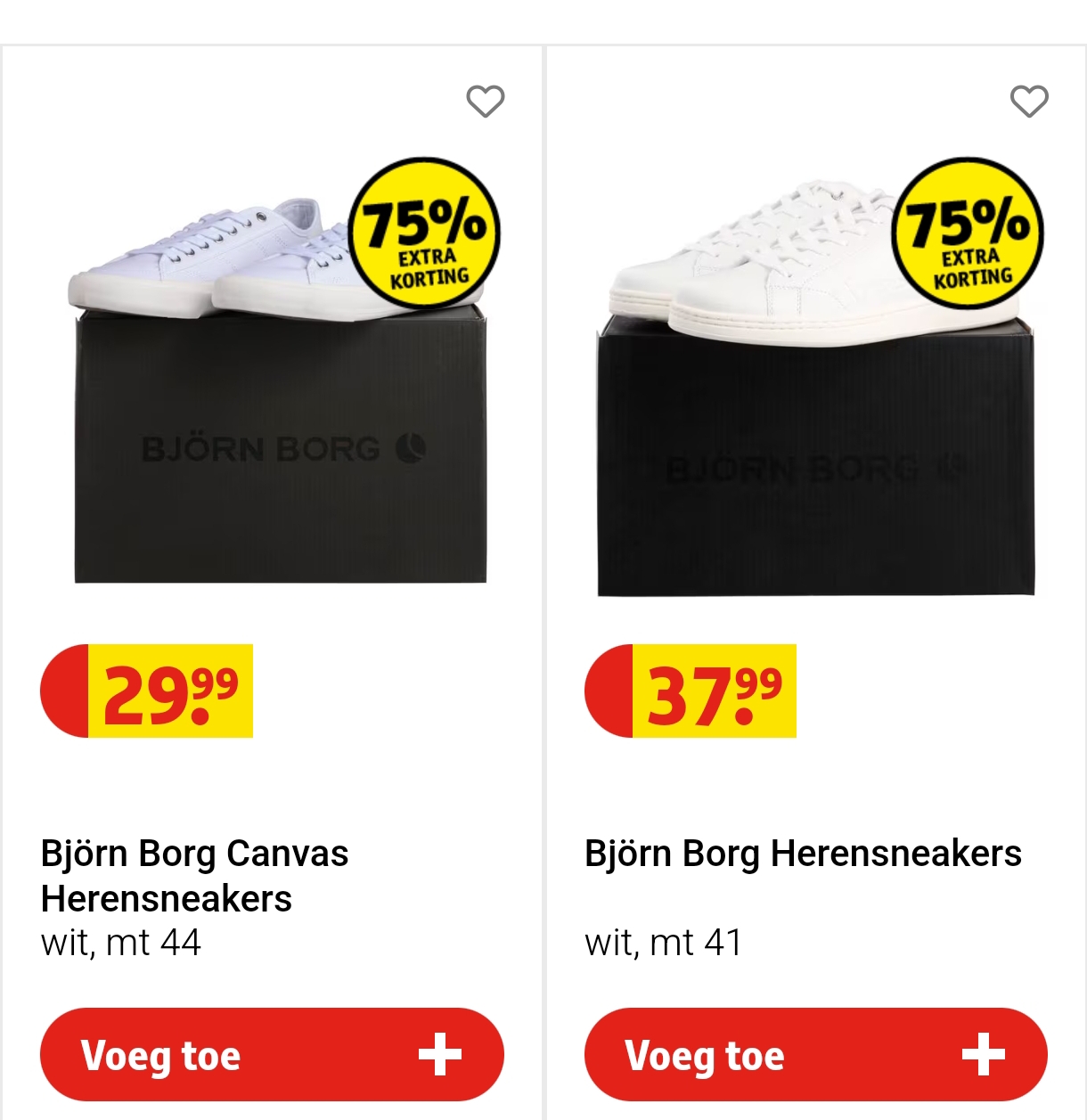 Bjorn borg sneakers voor 7,5€