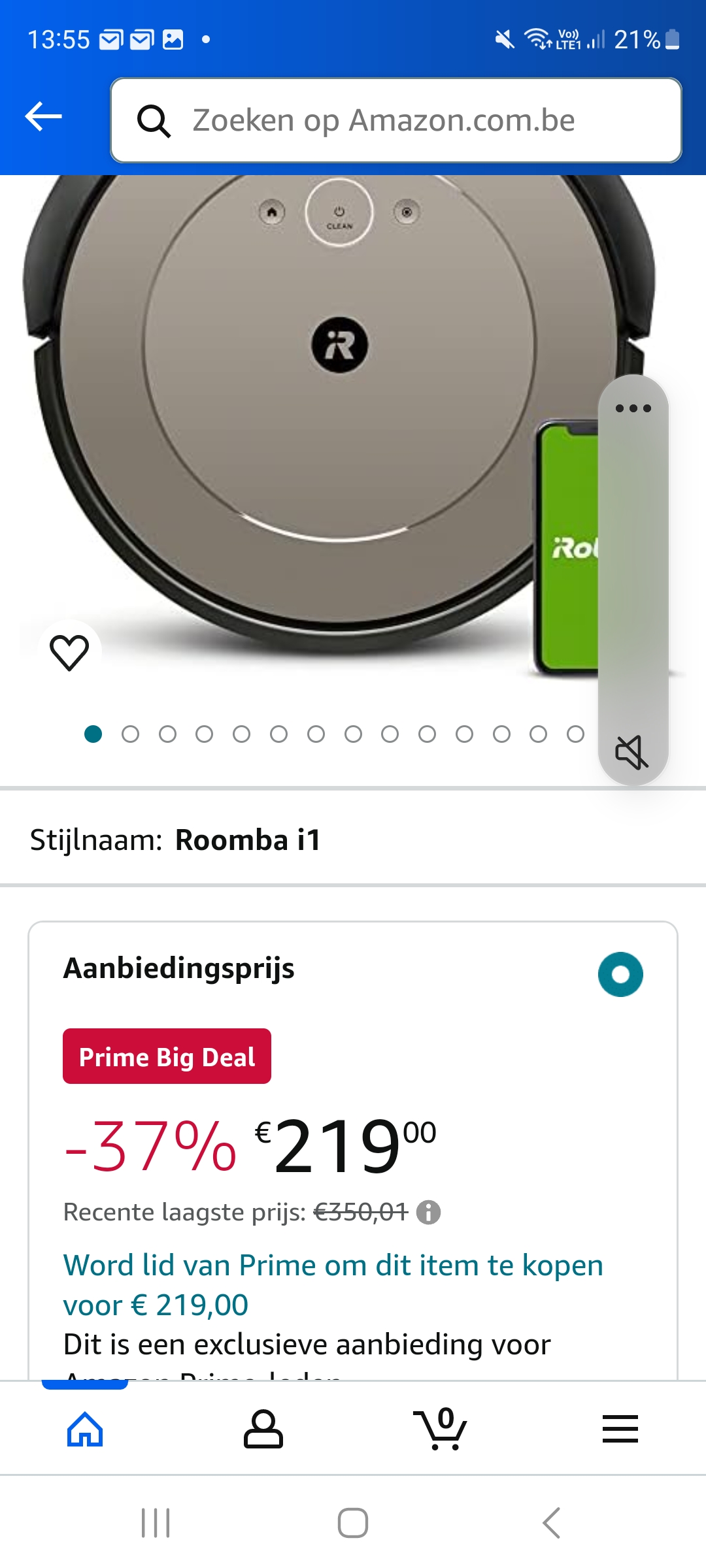I Roomba robot stofzuiger-37%