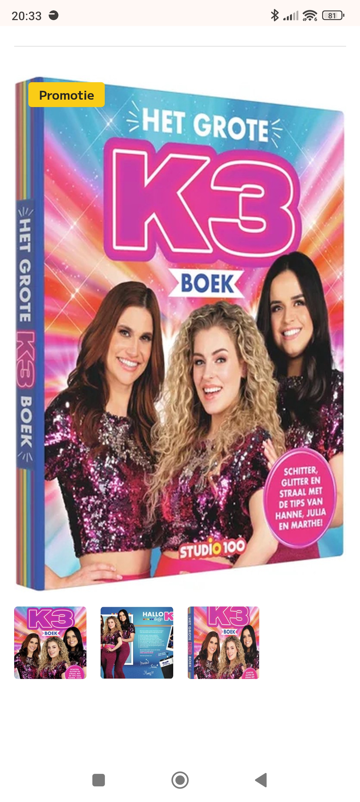 Grote K3 boek voor maar €4,99 i.p.v. €24,99