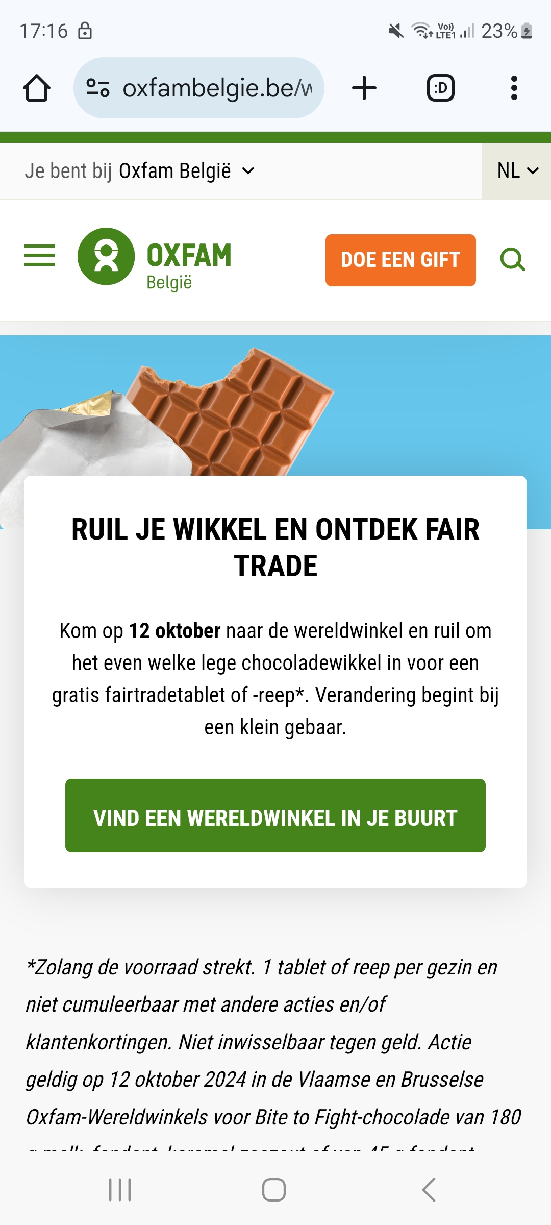 Krijg een reep chocolade helemaal gratis ⬇️