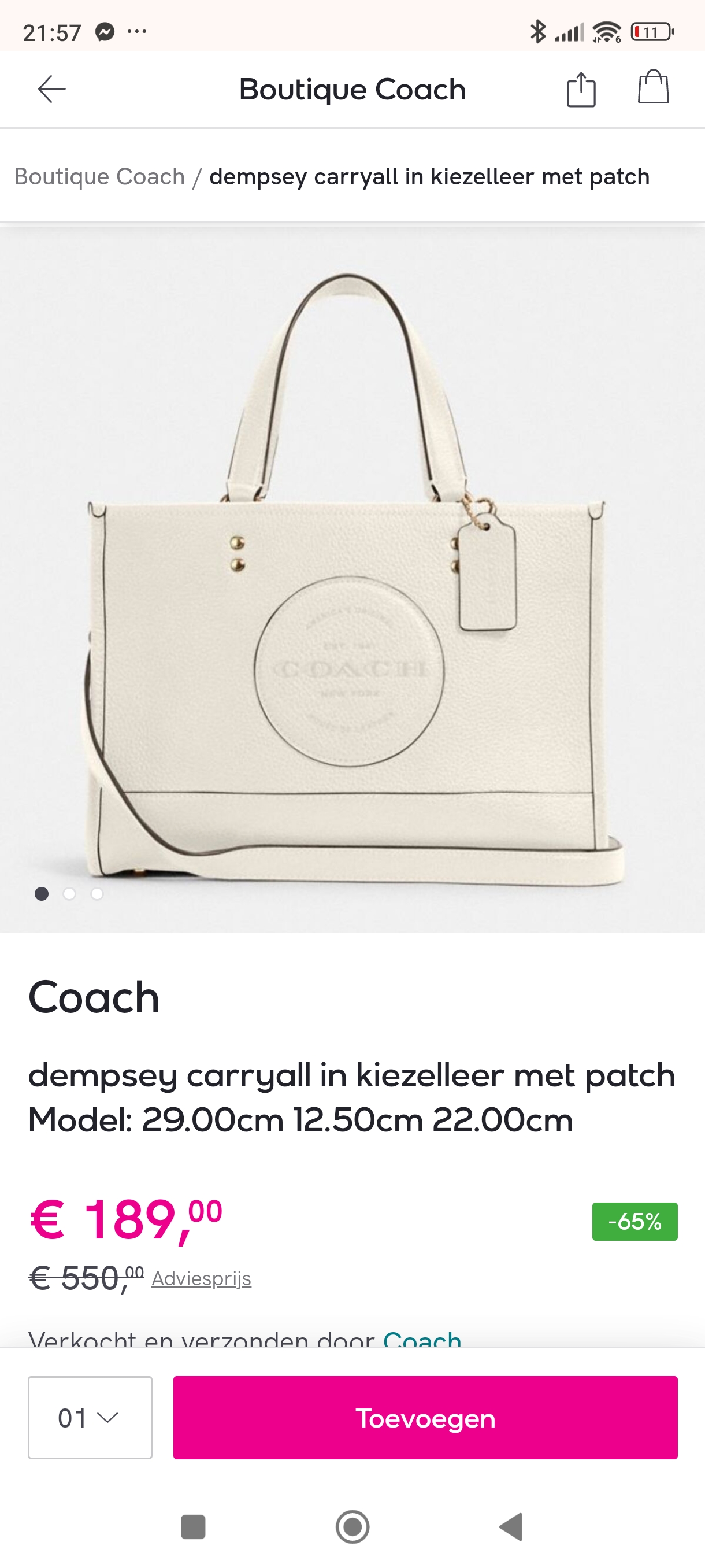 Coach handtas voor 189€