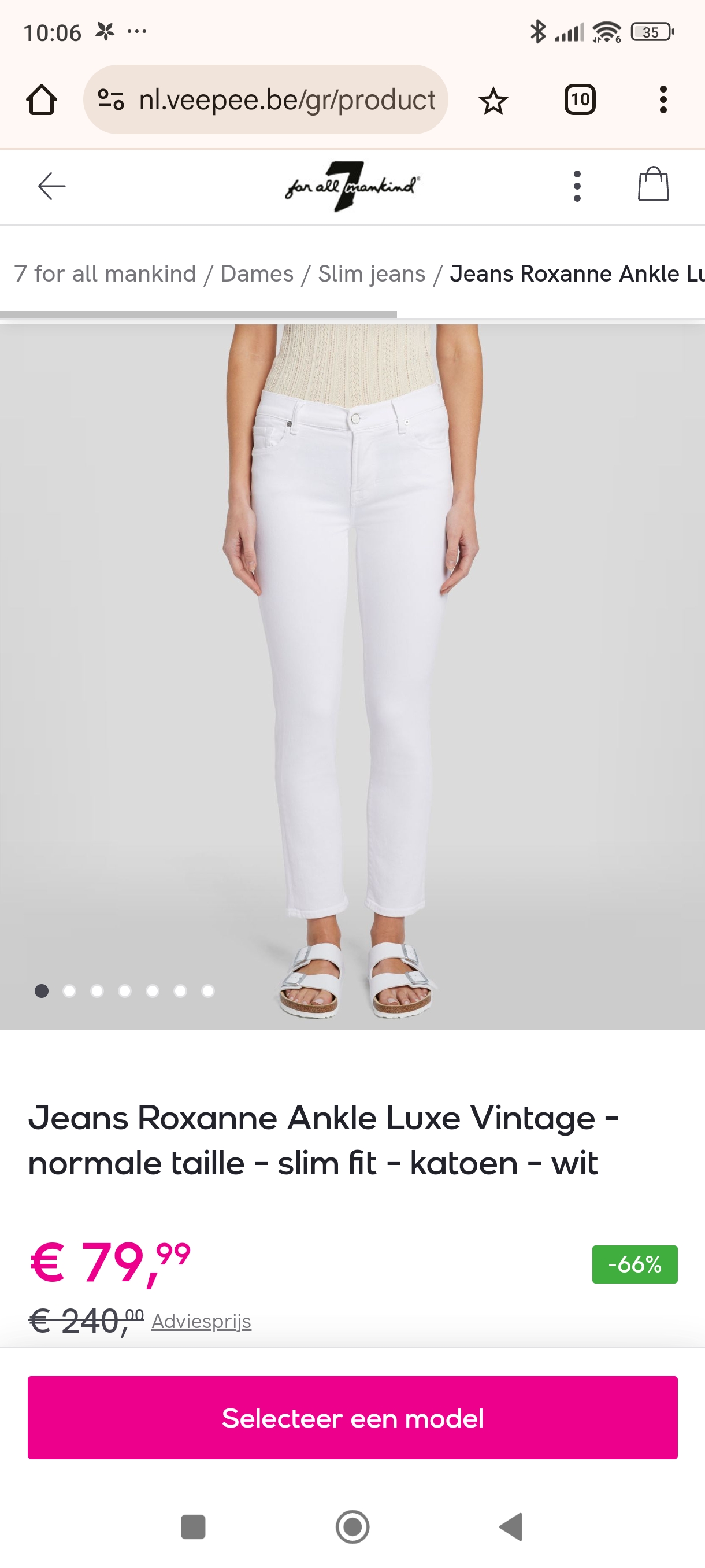 7 for all mankind broek 66% korting