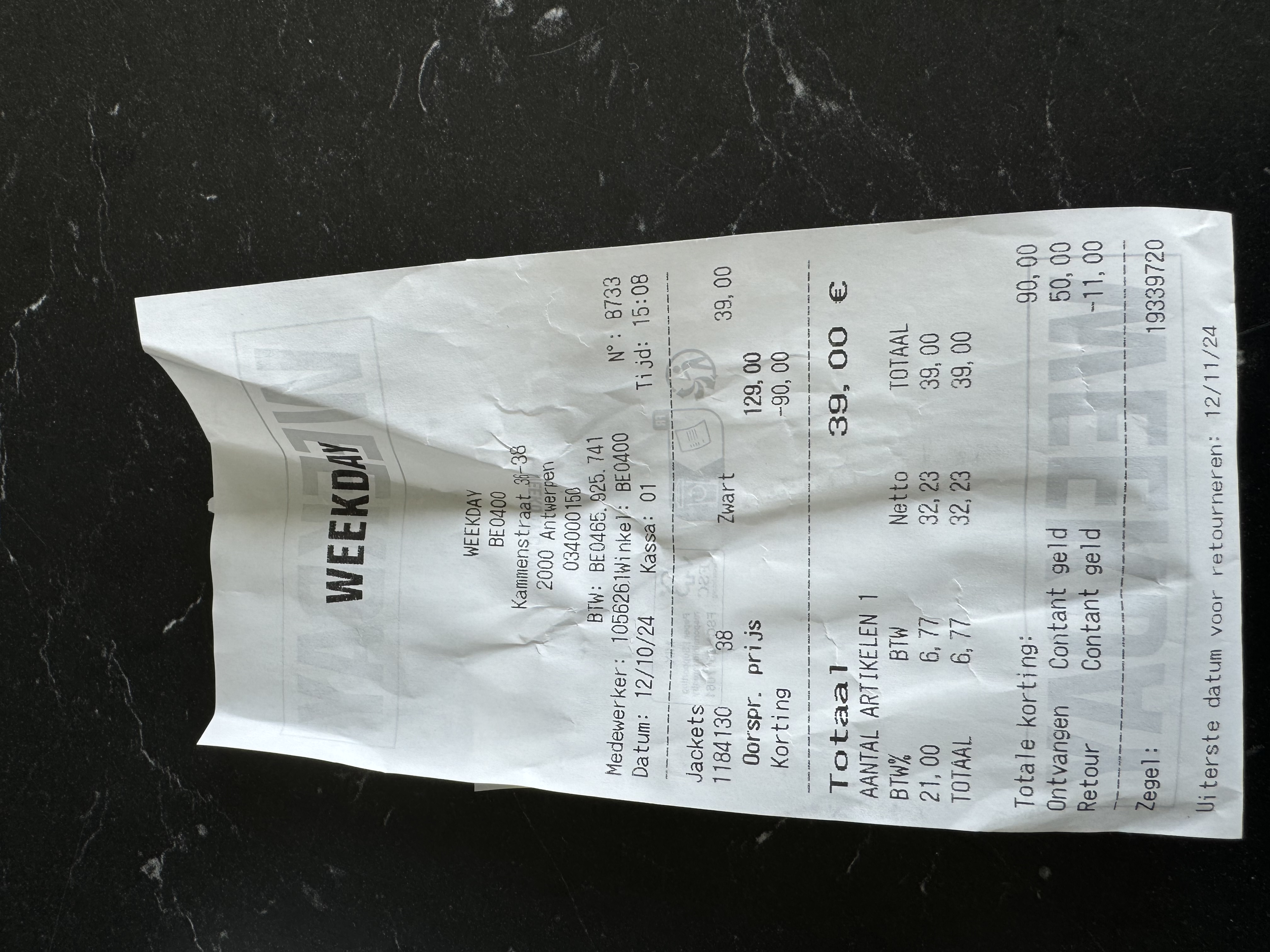 €90 korting op winterjas