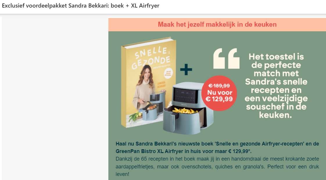 📚 Voordeelpakket Sandra Bekkari + Airfryer XL 🍟🍽️