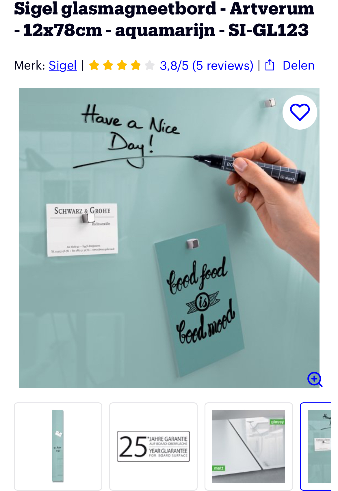 Glasmagneetbord