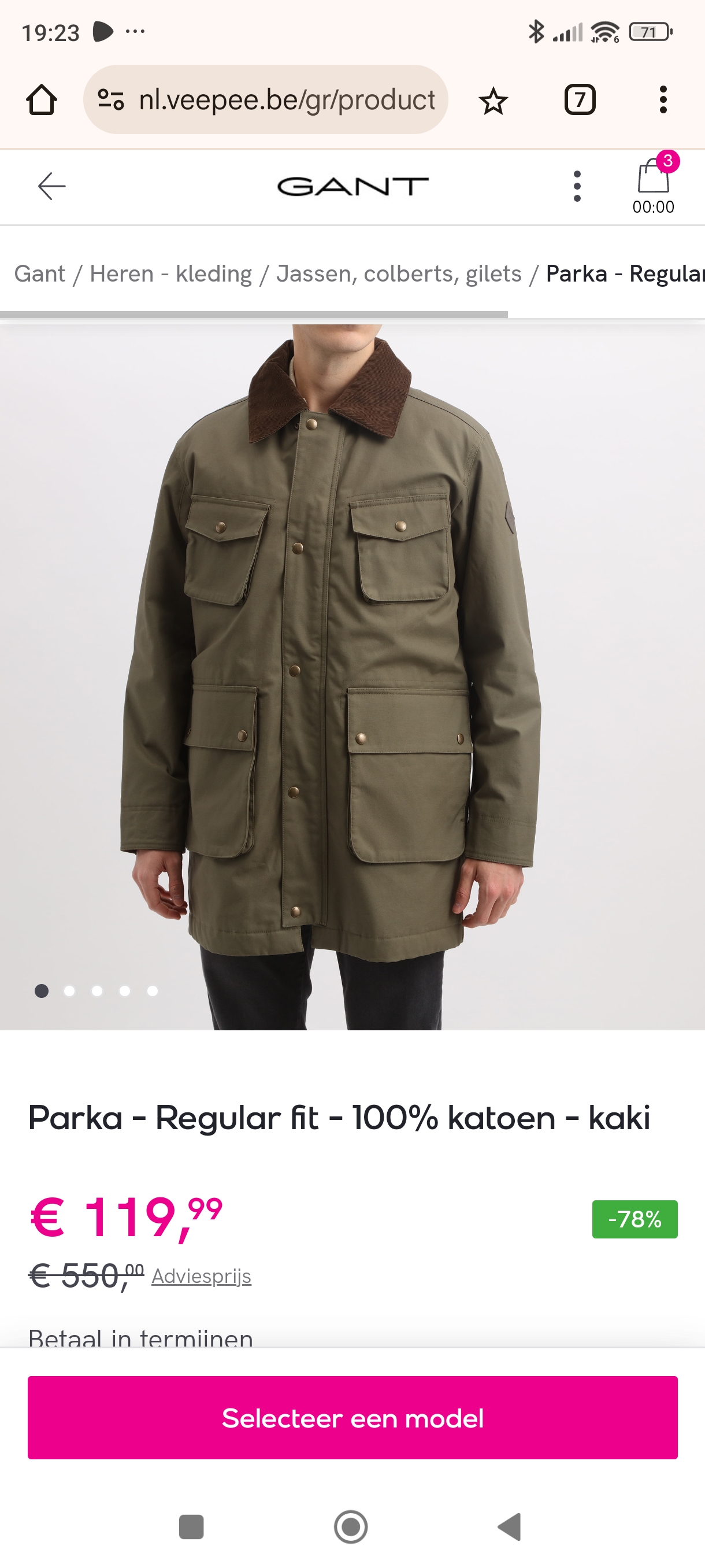 Gant jas tot 78% korting!
