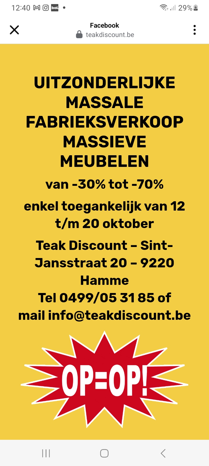 Fabrieksverkoop massieve meubelen