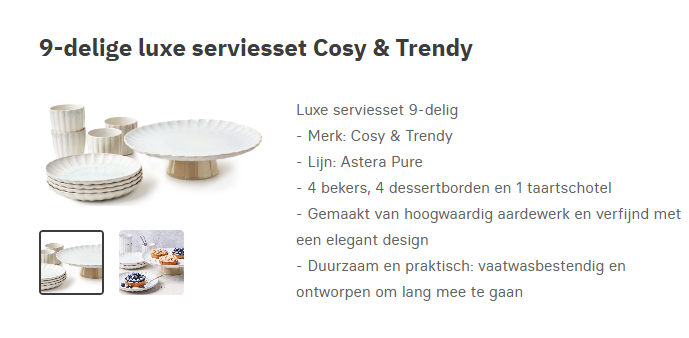 9-delige luxe serviesset Cosy & Trendy bij libelle-abonnement