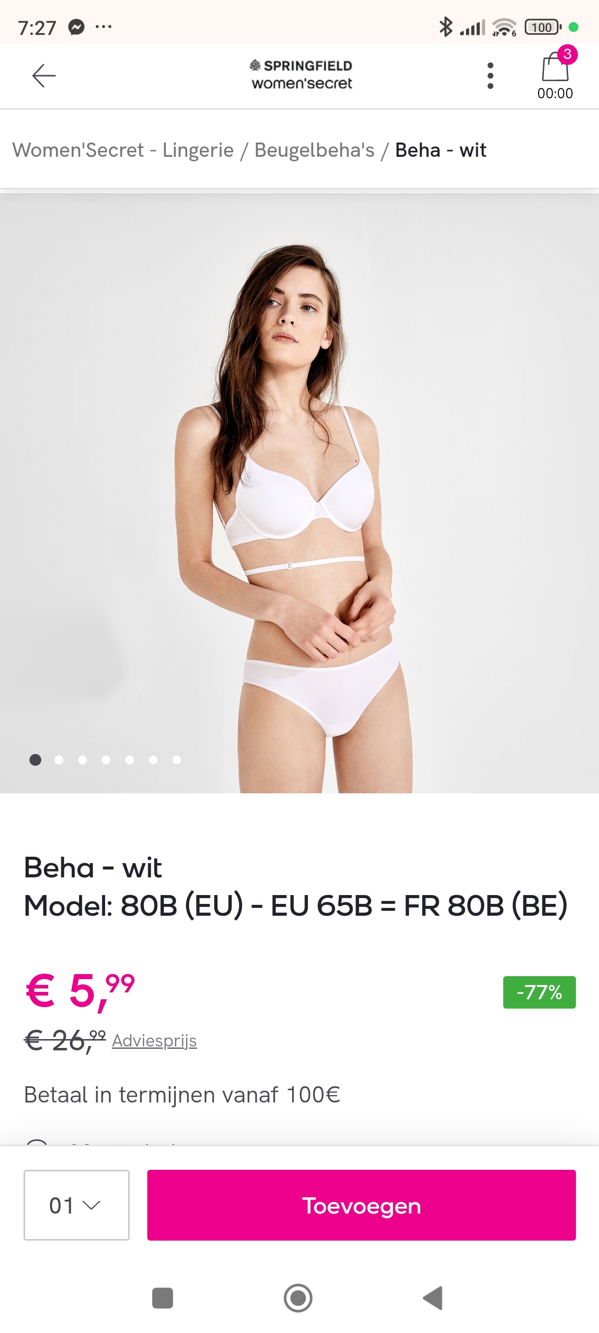 Women's secret beha voor 5,99€