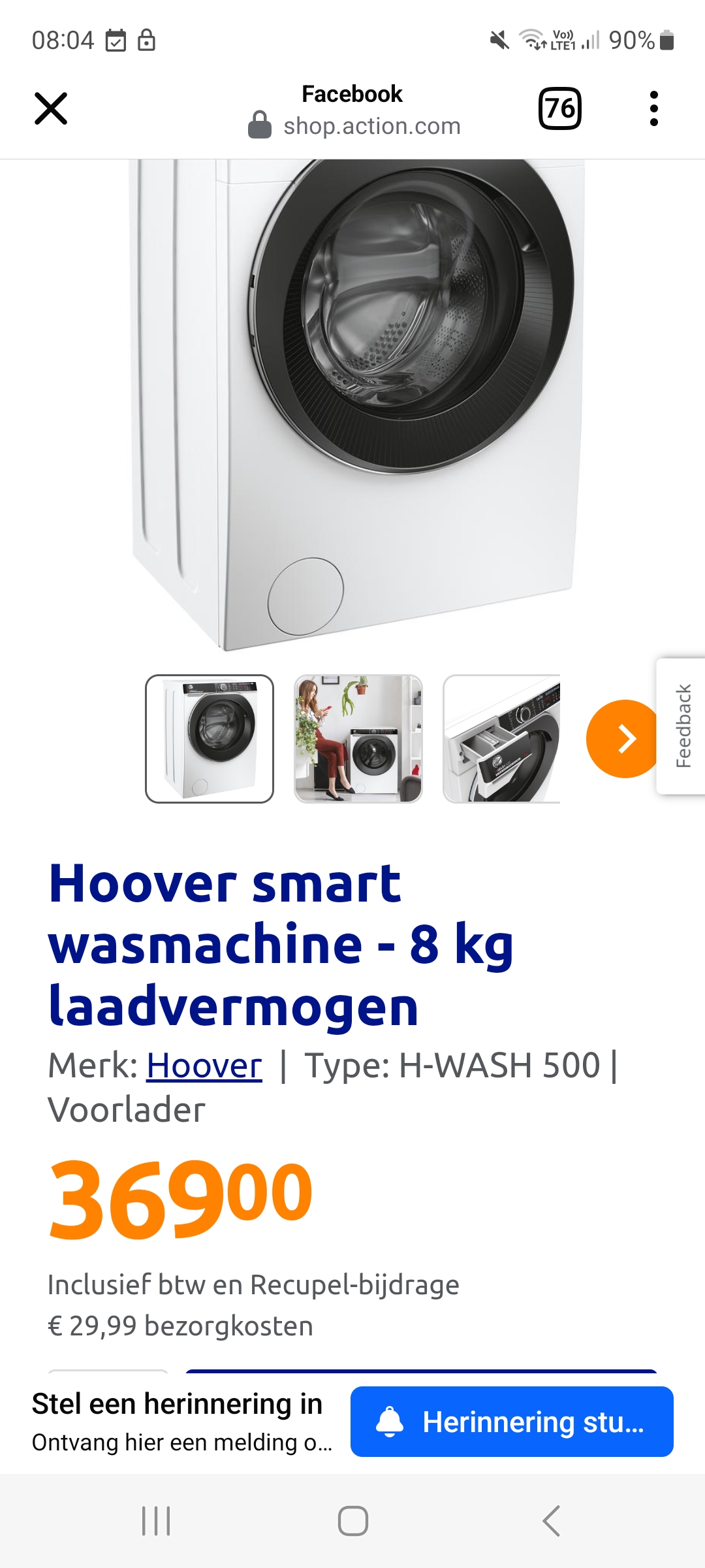 Wasmachine 369€