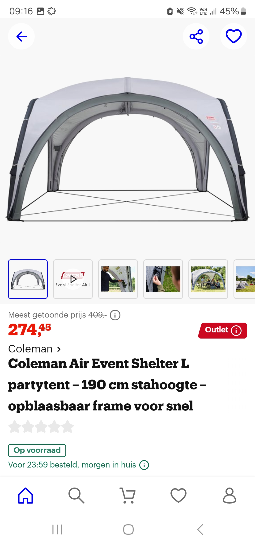 Air shelter Coleman Large