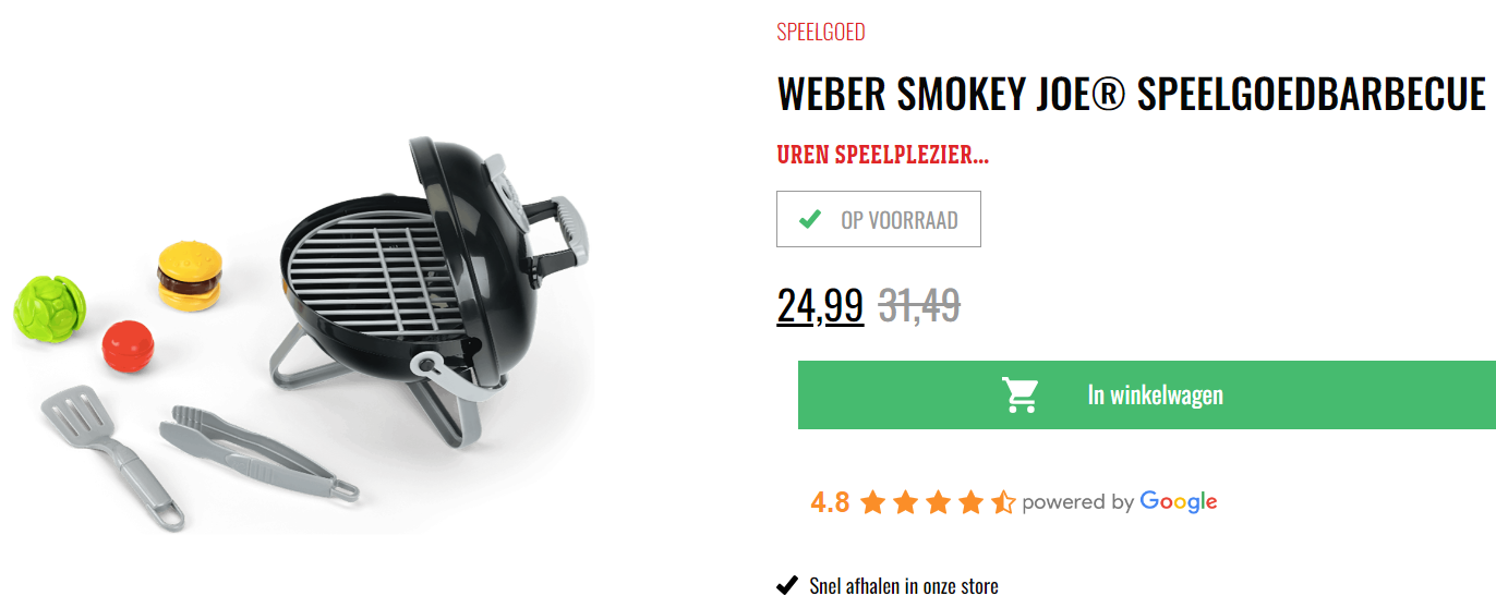 -20% Speelgoed BBQ Weber 🍗