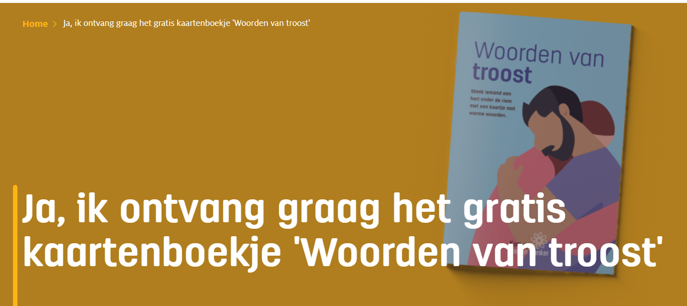 Gratis boekje met troostkaartjes ♥️ Kom Op Tegen Kanker