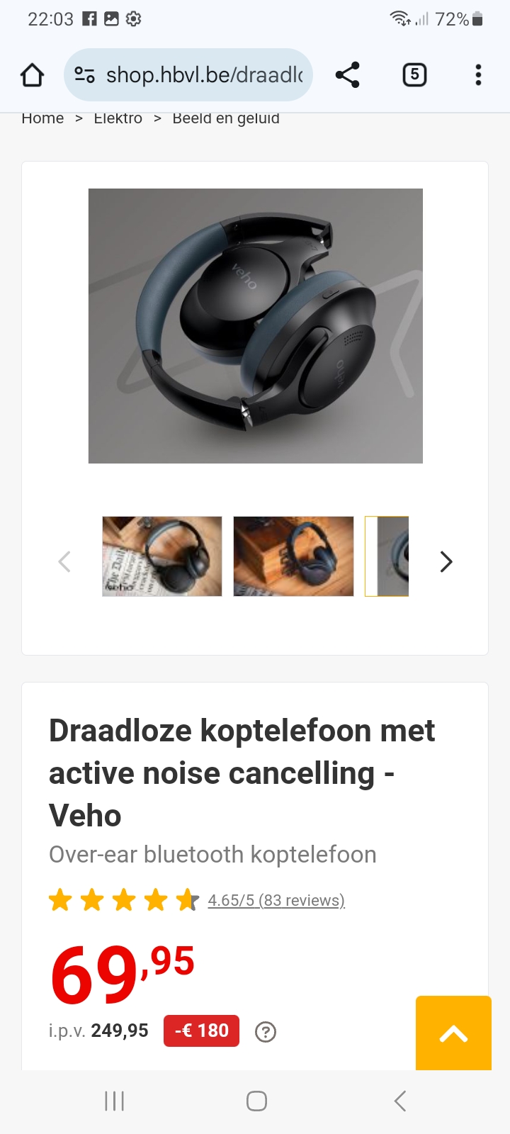 Veho ZB-7 draadloze koptelefoon