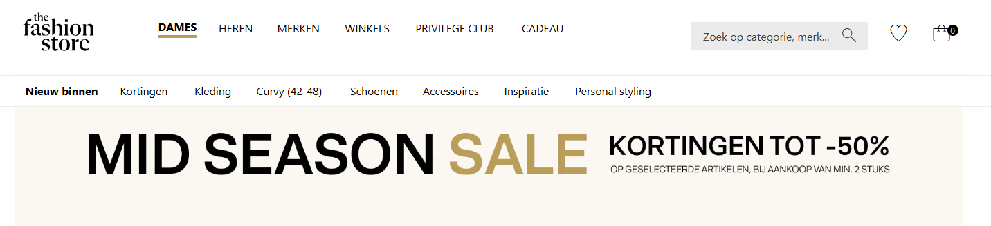 tot -50% bij aankoop vanaf 2 stuks bij the fashion store