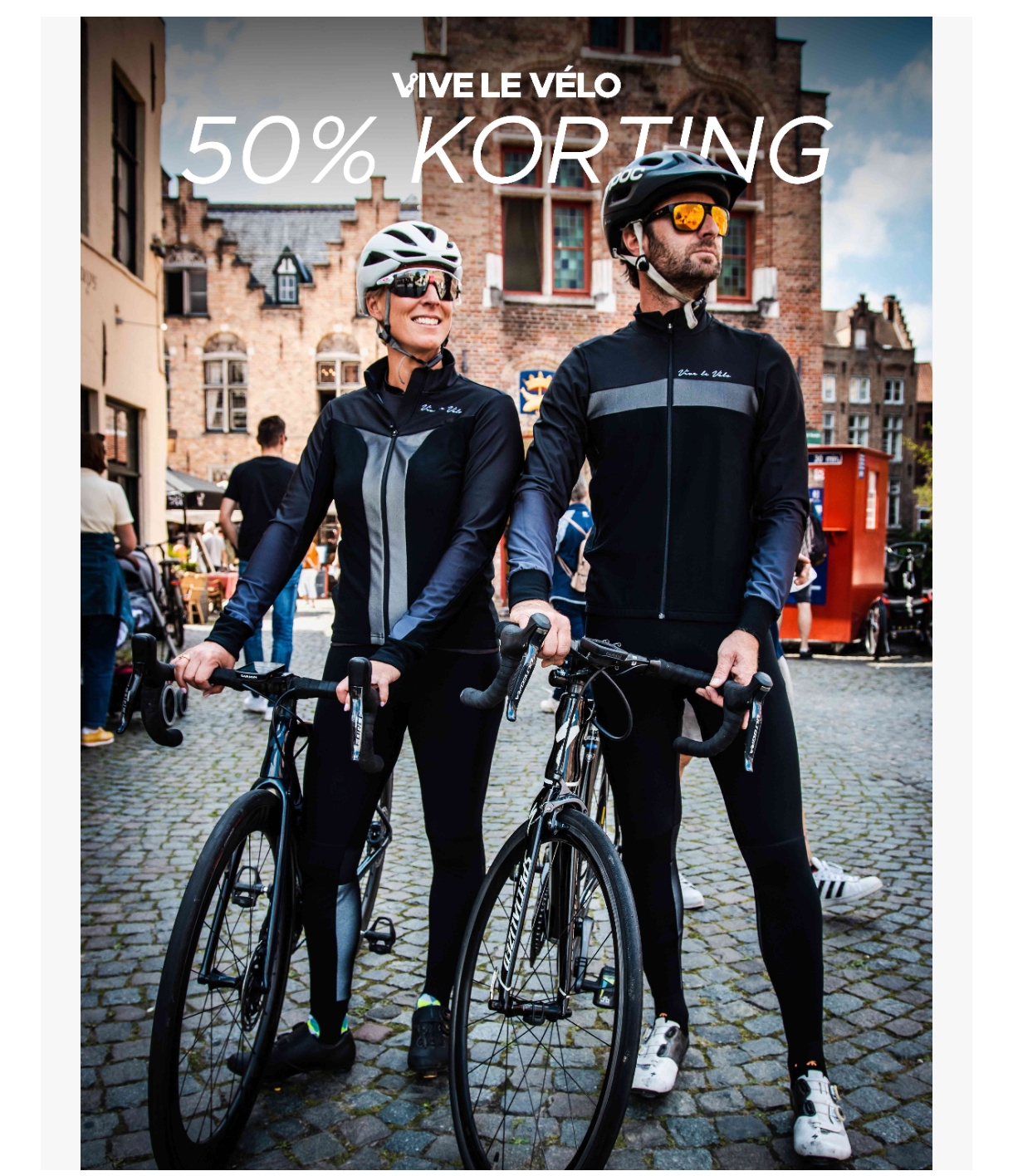 50% korting op winterse koerskledij