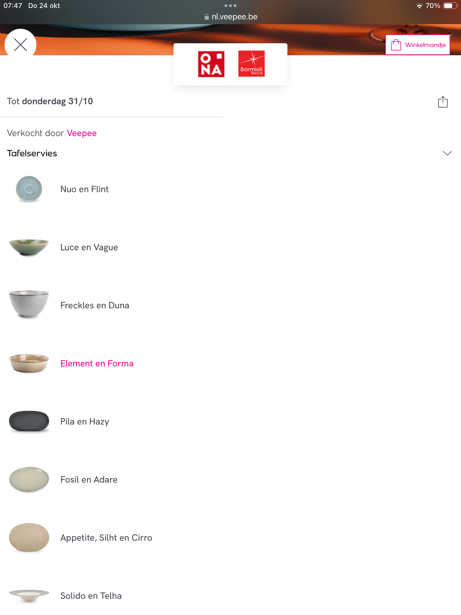 Tafelservies ona en Schott Zwiesel