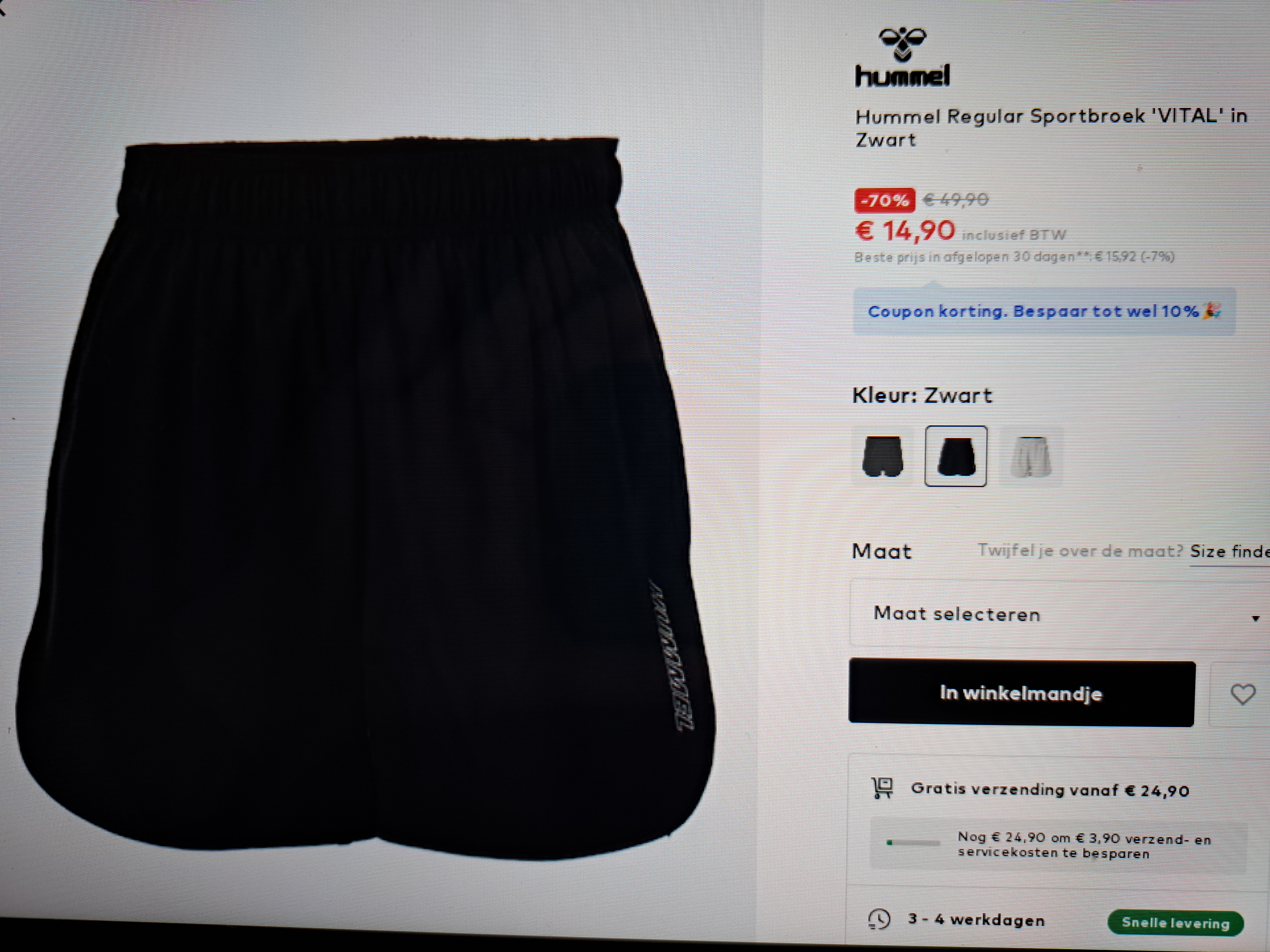 Hummel Regular Sportbroek 'VITAL' in Zwart -70%