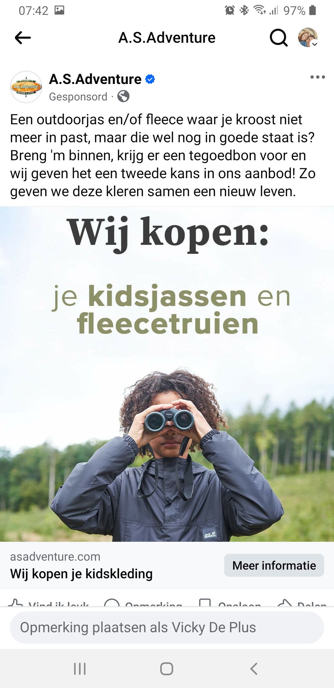 Waardebon bij afgeven oude kledij