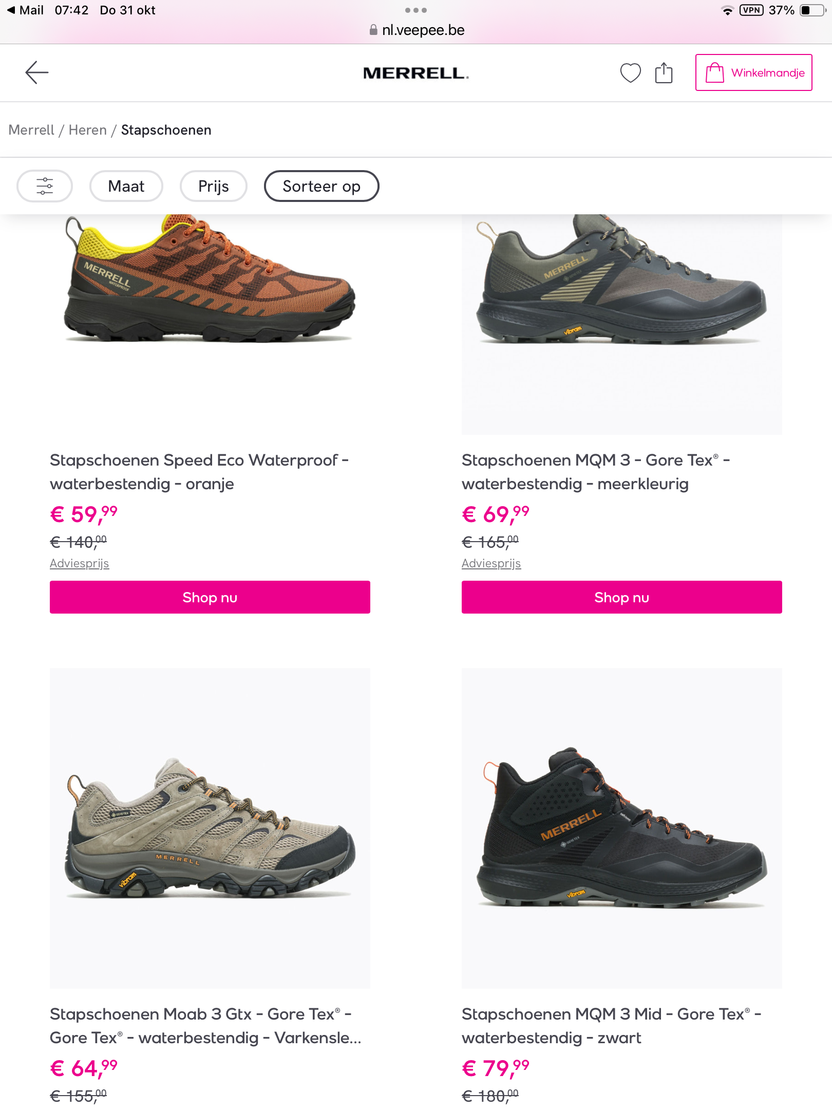 Merrell wandelschoenen
