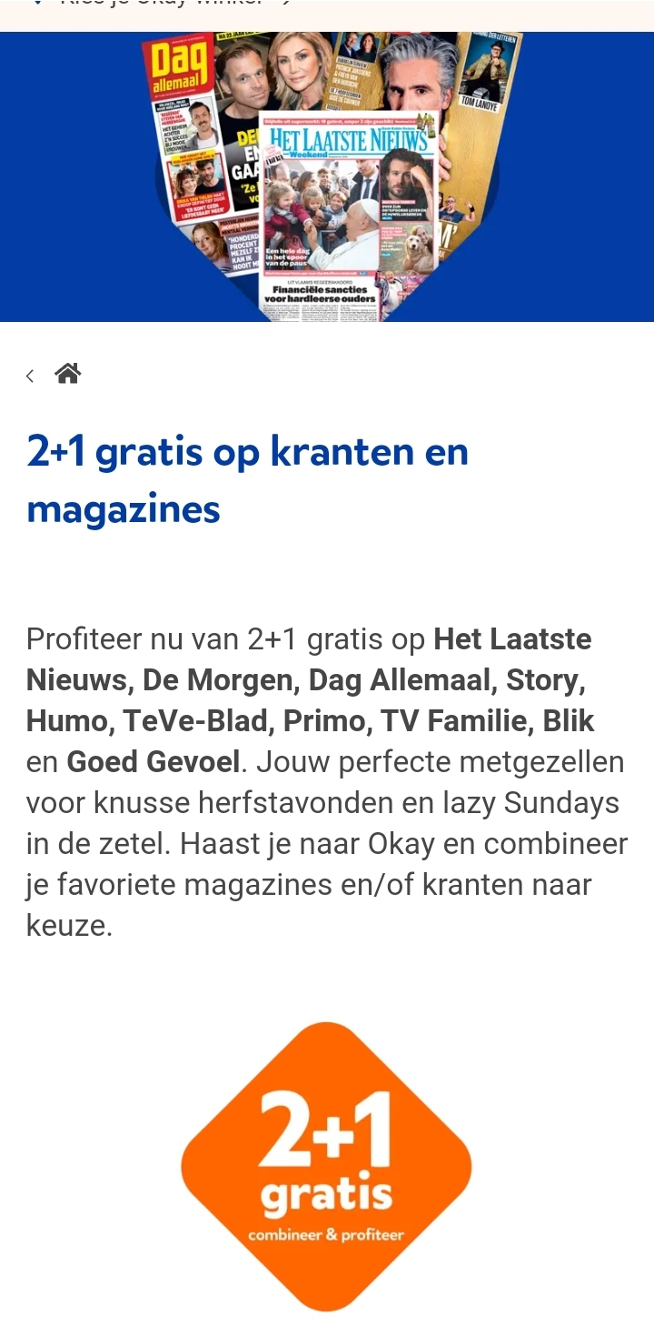 2+1 gratis op kranten en magazines