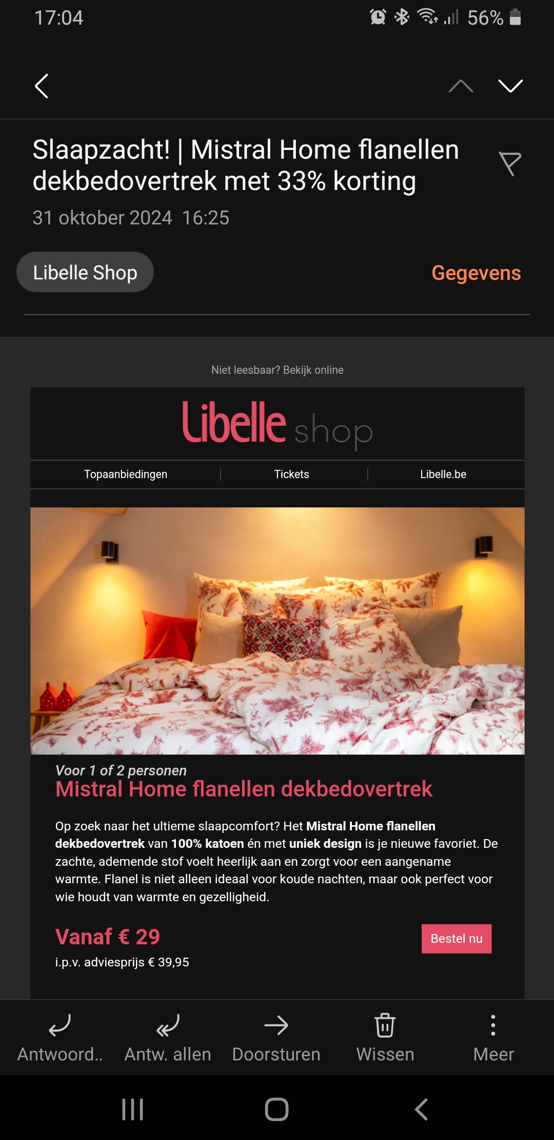 Libelle shop flannelen dekbedovertrek