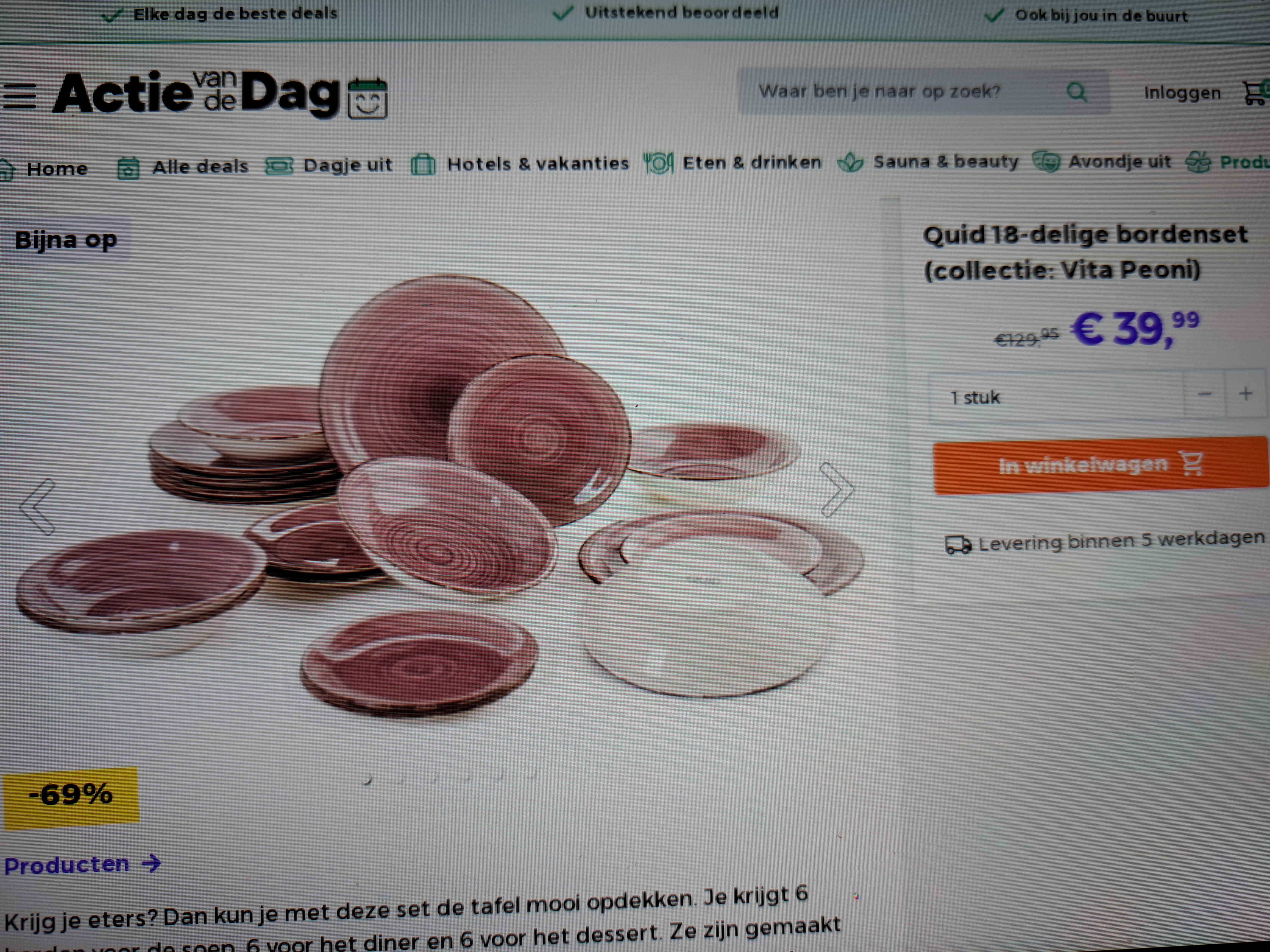 Quid 18-delige bordenset (collectie: Vita Peoni) -69%
