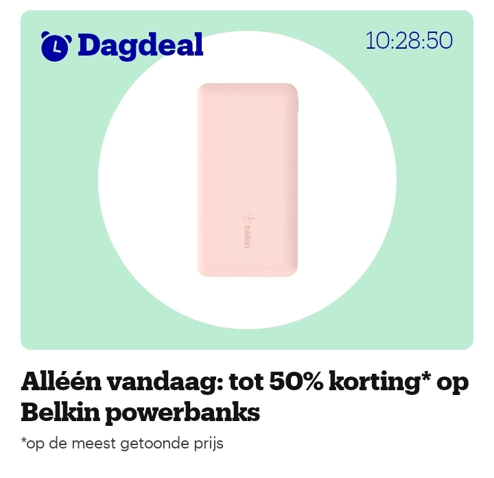 Tot 50% korting op Belkin powerbanks