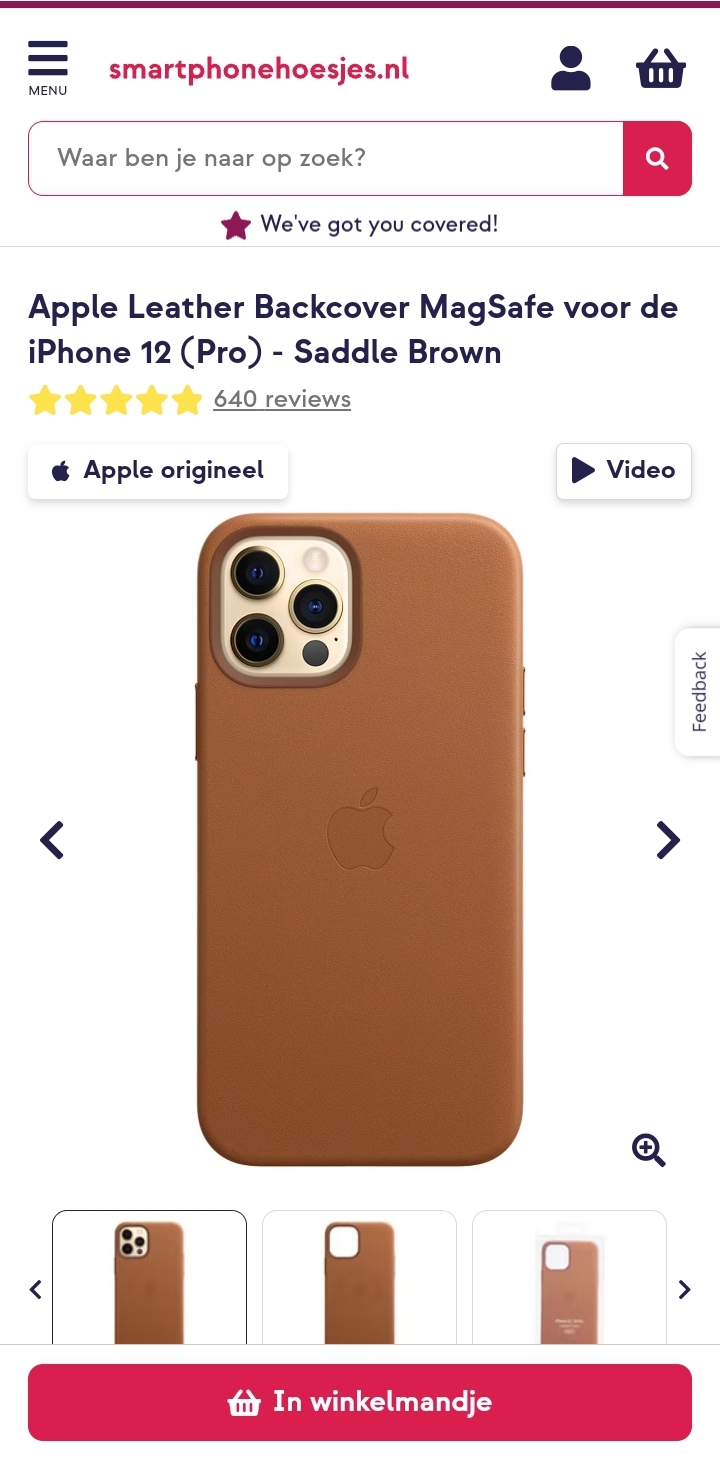 Apple Leather Backcover MagSafe voor de iPhone 12 (Pro)