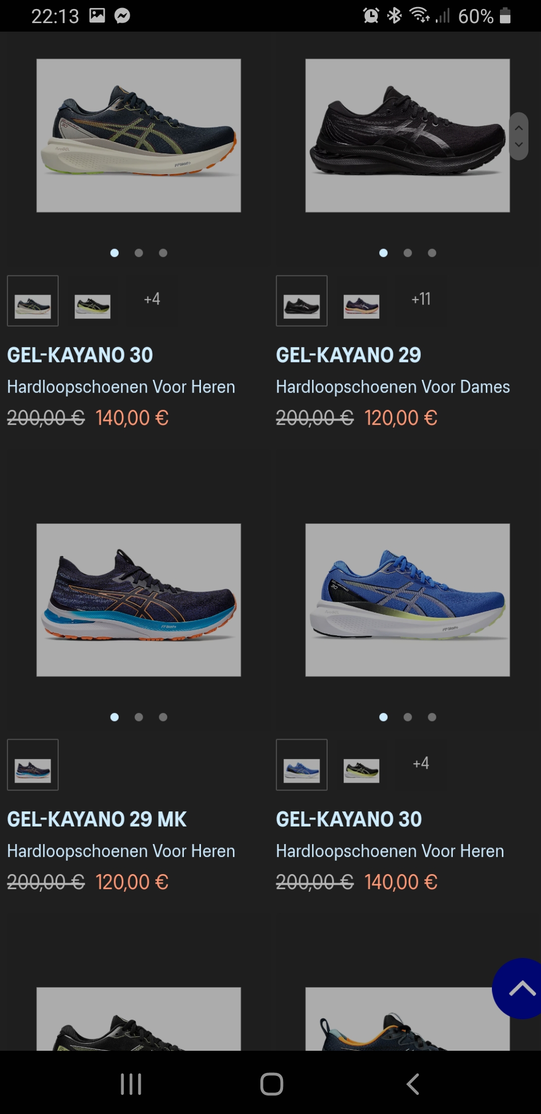 Asics outlet schoenen 40%